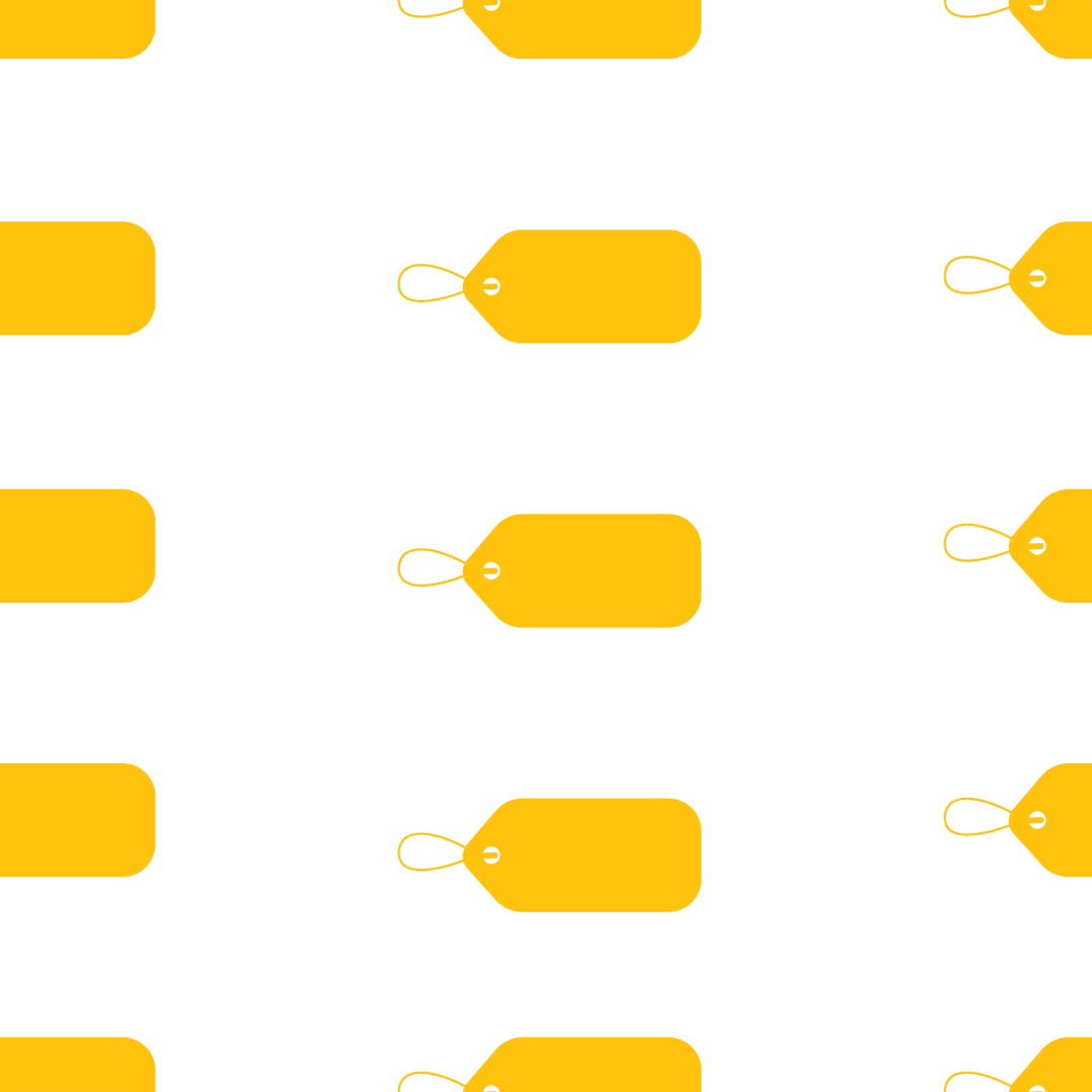 Seamless Pattern of Yellow Tags on Transparent Background