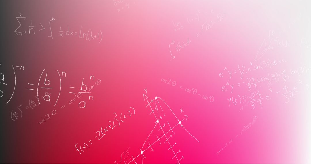 Mathematical Formulas on Pink Gradient Background