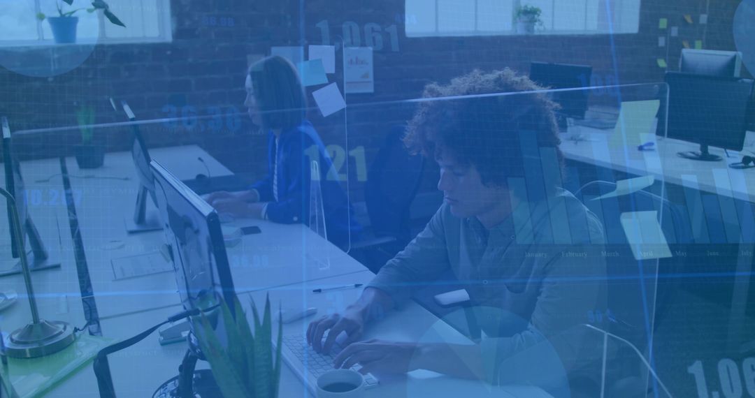 Collaborative Design Team Working in Modern Open-Plan Office