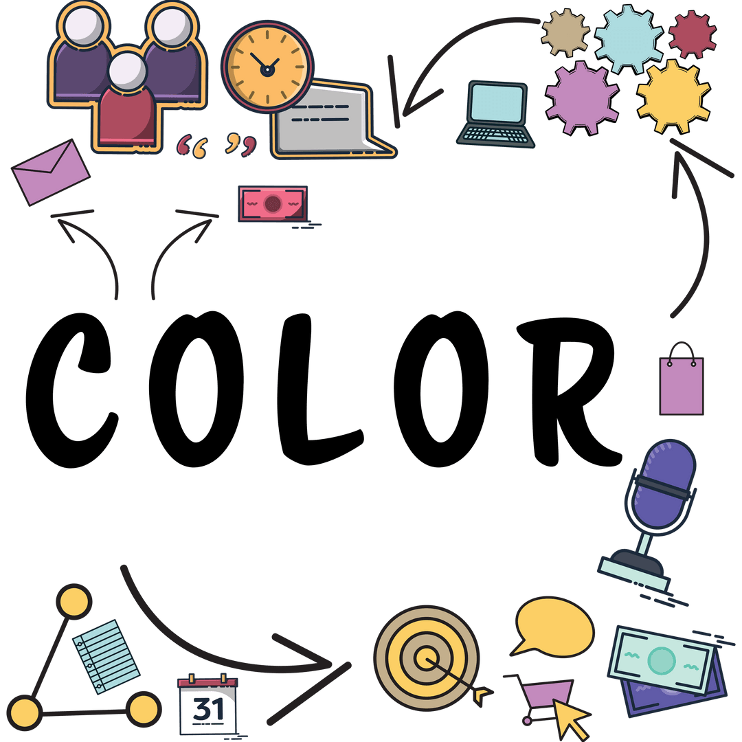 Creative Workflow Symbol Set on Transparent Background - Download Free Stock Images Pikwizard.com
