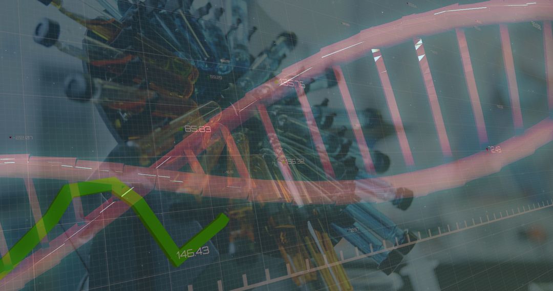Global Pandemic Concept with DNA and Data Visualization