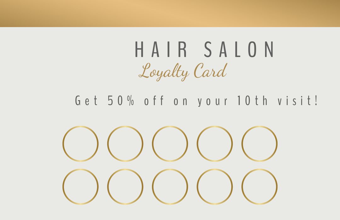 Elegant Hair Salon Loyalty Card for Customer Retention Programs - Download Free Stock Templates Pikwizard.com