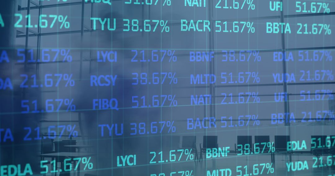 Digital Stock Market Display in Modern Office