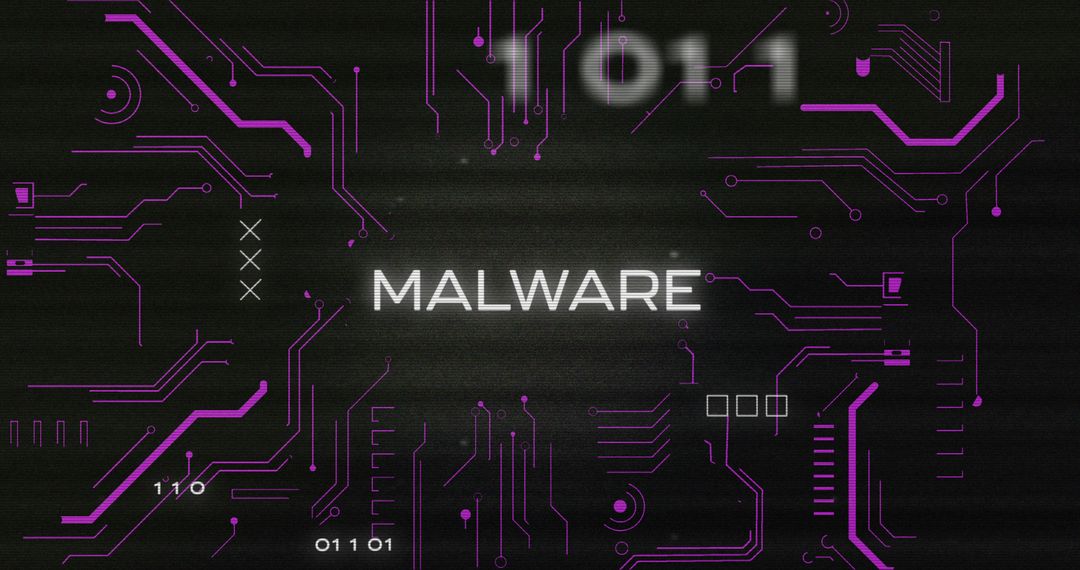 Digital Interference Design with Malware Text on Circuit Board