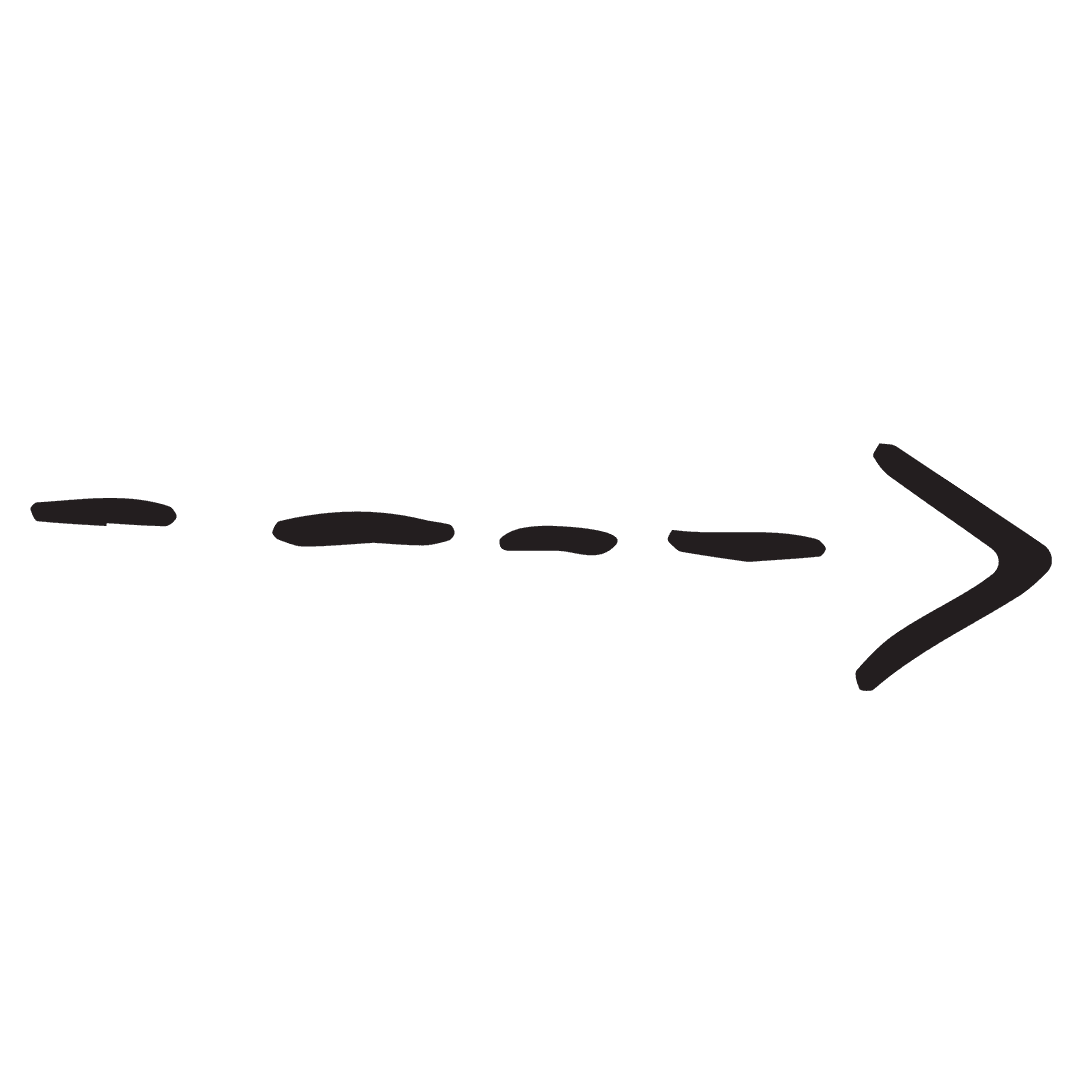 Hand-Drawn Black Arrow on Transparent Background for Digital Design