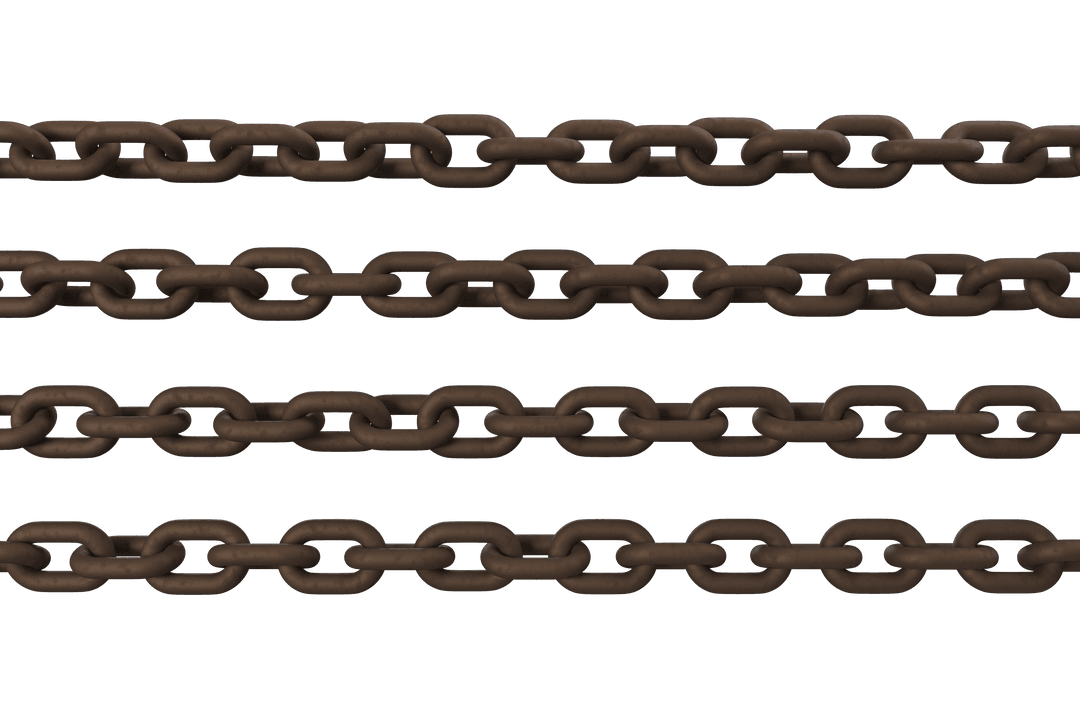 Transparent Rusted Metal Chains in Parallel Position