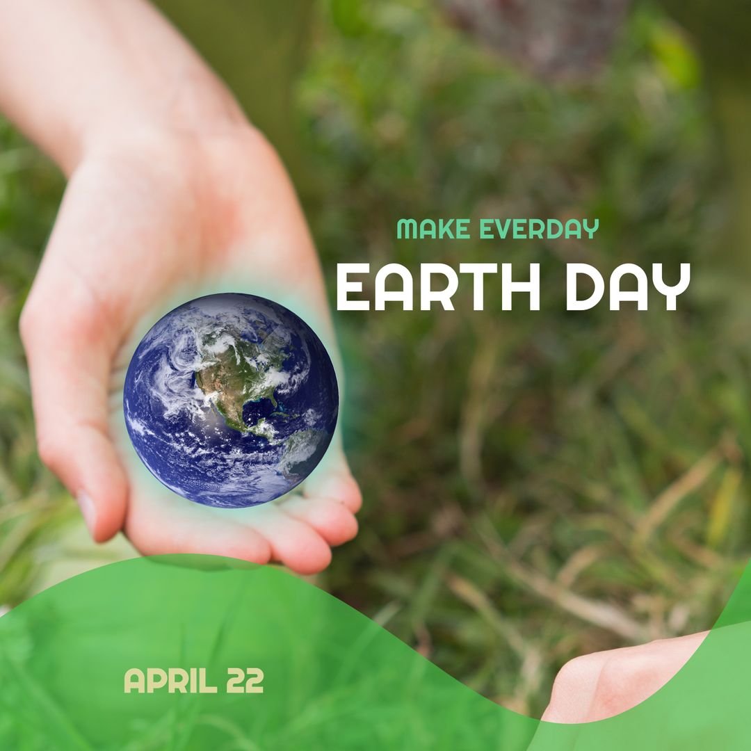 Earth Day Concept with Text in Hands