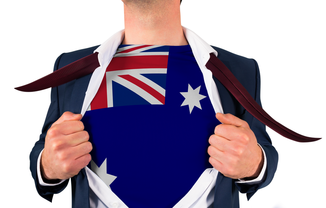 Transparent businessman revealing Australian flag, patriotic superhero concept - Download Free Stock Images Pikwizard.com