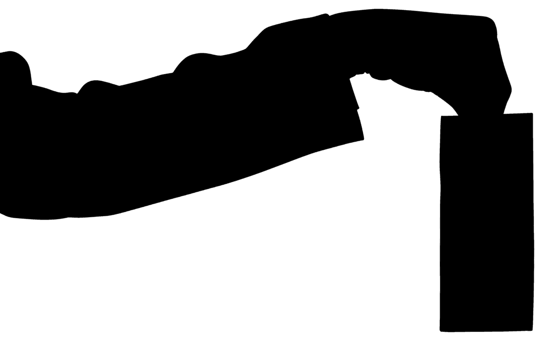 Silhouette of Hand Holding Cash on Transparent Background