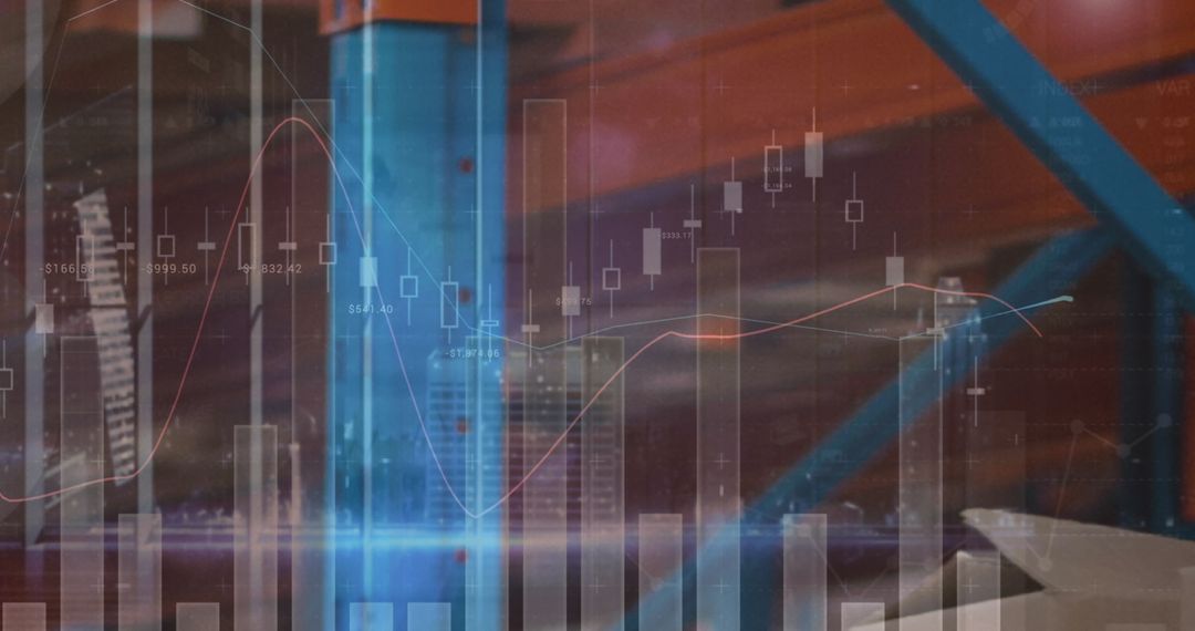 Overlay of Financial Data on Urban Architecture