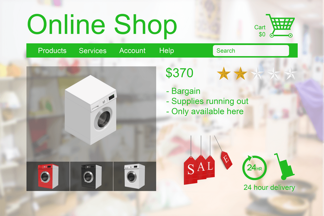 Transparent Interface of Online Appliance Shopping Page Design