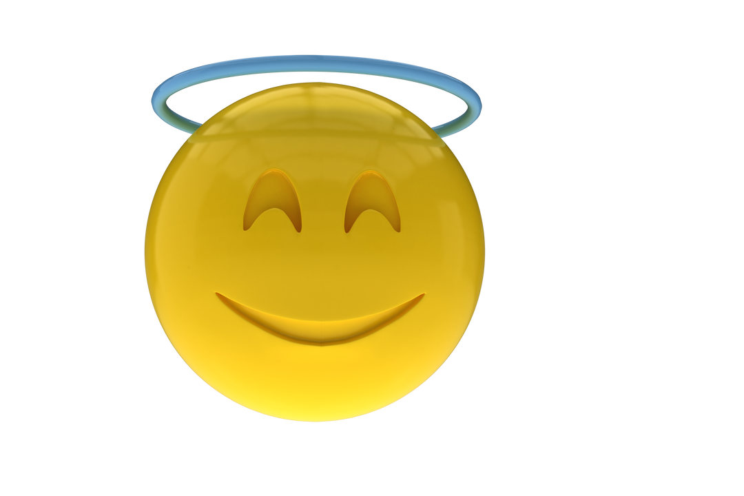 Smiling 3D Emoji with Blue Halo on Transparent Background - Download Free Stock Images Pikwizard.com