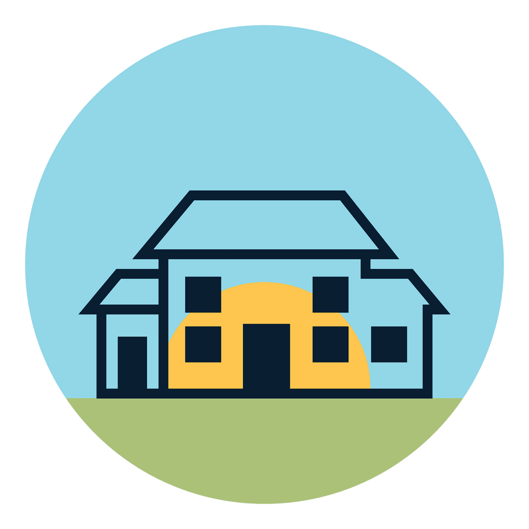 Modern Minimalist House Symbol on Transparent Background