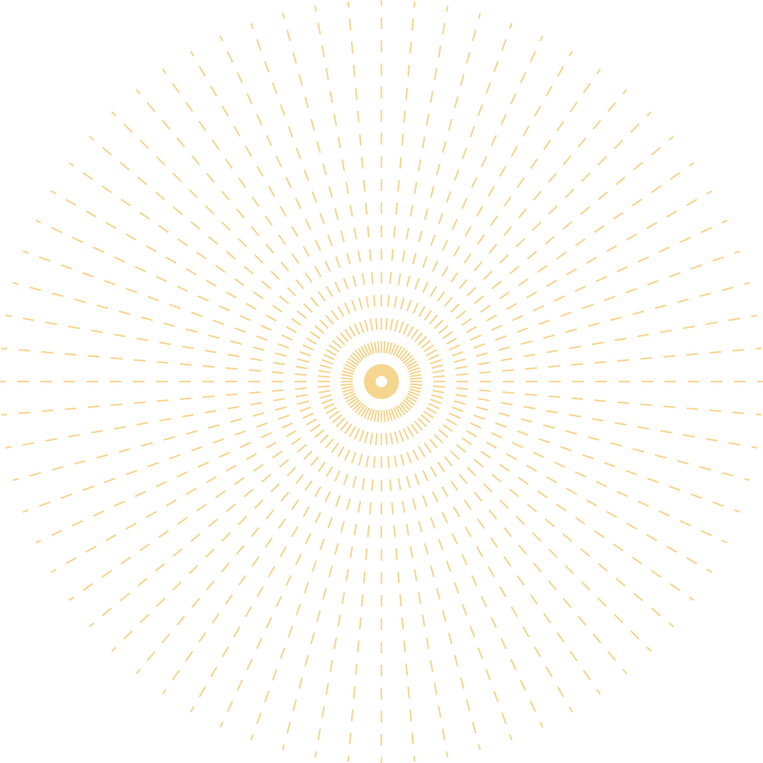 Abstract Golden Radial Pattern on Transparent Background