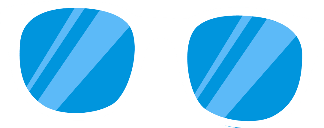 Stylish Sunglasses with White Frame and Blue Lenses on Transparent Background