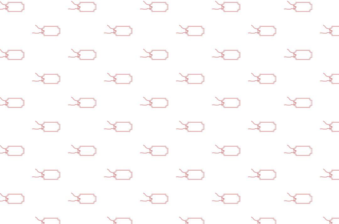 Seamless Pattern of Red Gift Labels on Transparent Background