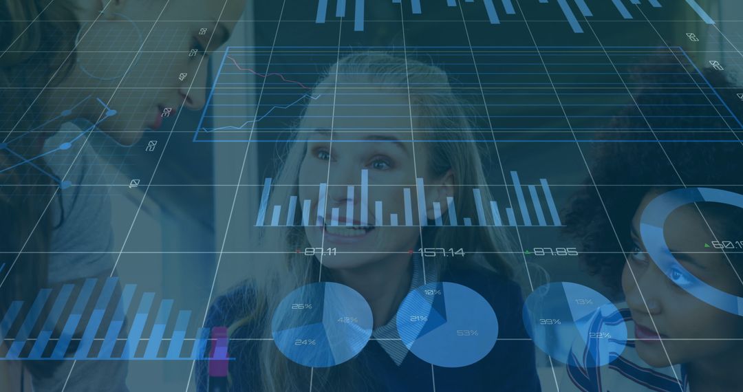 Team Collaborating with Augmented Reality Data Visualizations