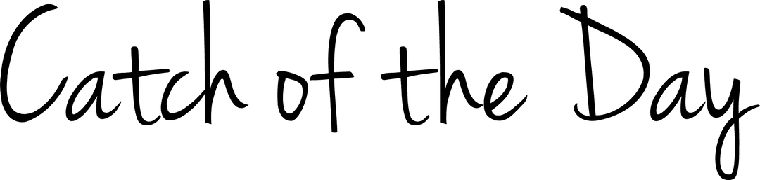 Catch of the Day Typography on Transparent Background