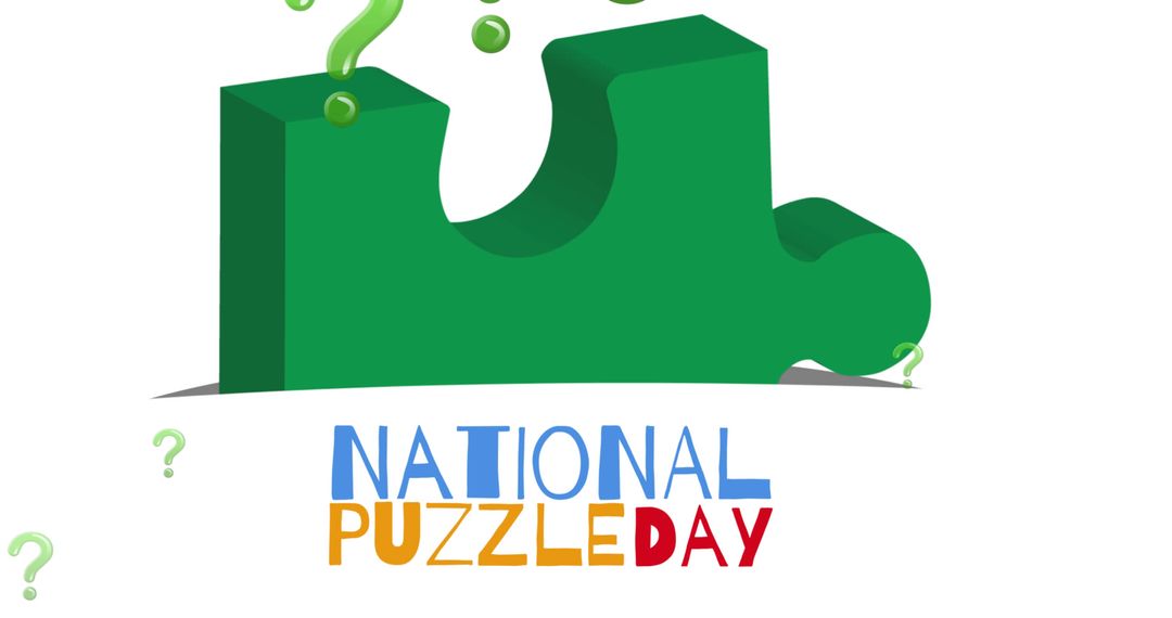 National Puzzle Day Celebration with Floating Puzzle Piece