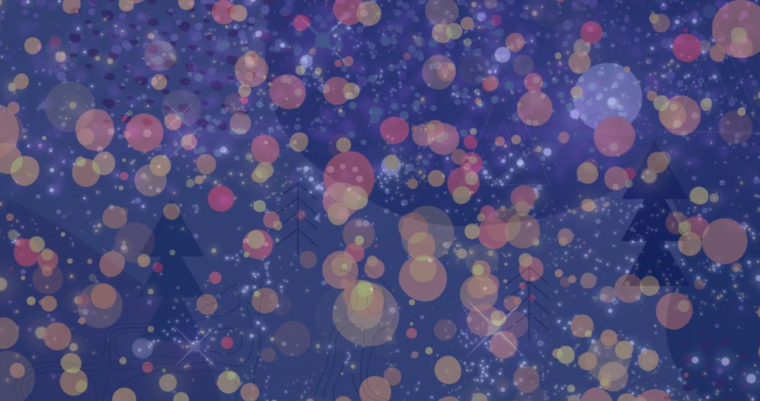 Christmas Winter Scene with Snow and Bokeh Lights