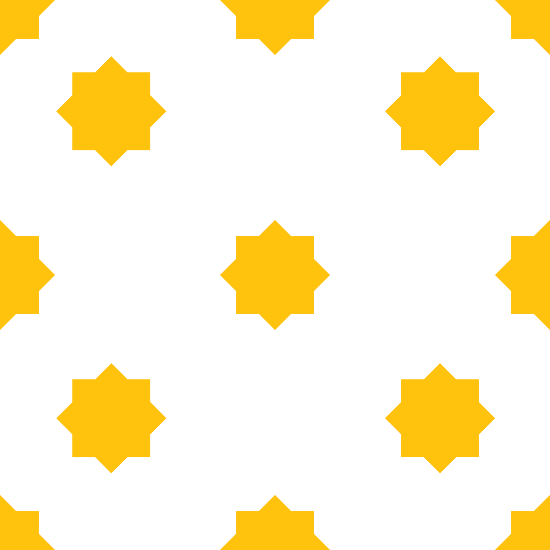 Geometric Yellow Star Pattern on Transparent Background