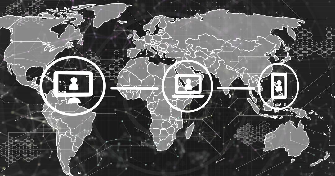 Global Technology Network Over World Map Concept