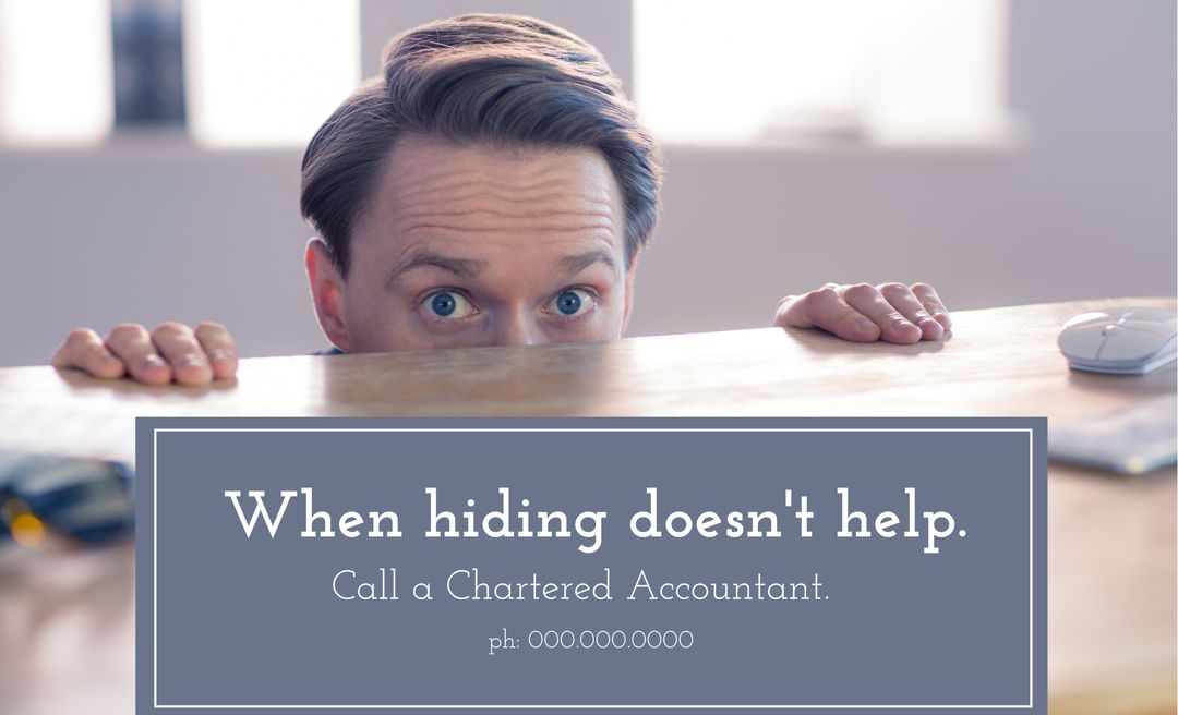 Hiding Man Behind Desk Highlighting Need for Accounting Services