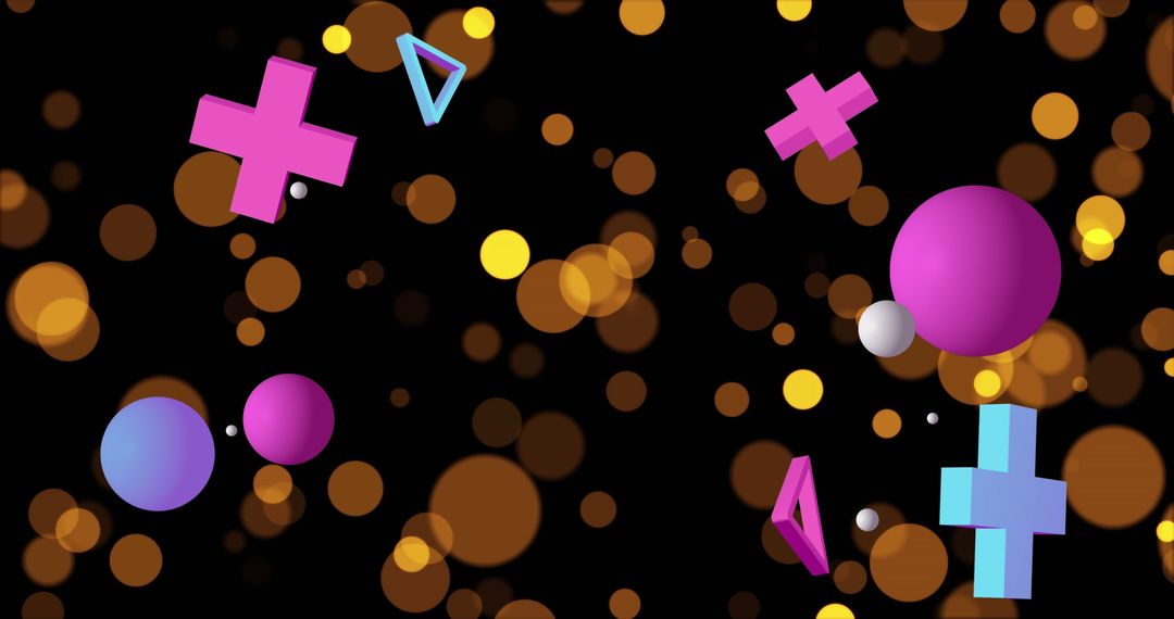 Abstract Geometric Shapes with Bokeh Light Circles Background