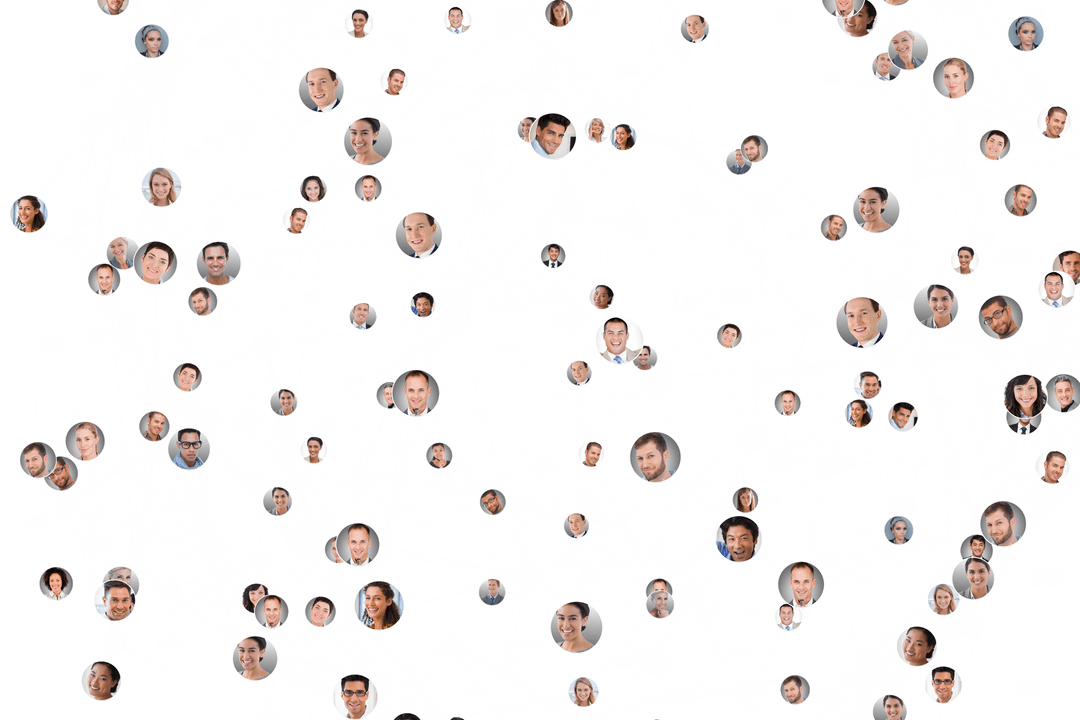 Diverse Business Network Connections on Transparent Background