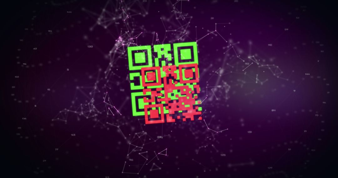 Digital QR Code in Futuristic Data Network