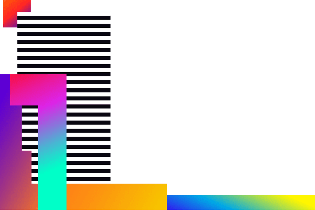 Abstract Transparent Geometric Shapes with Stripes Design