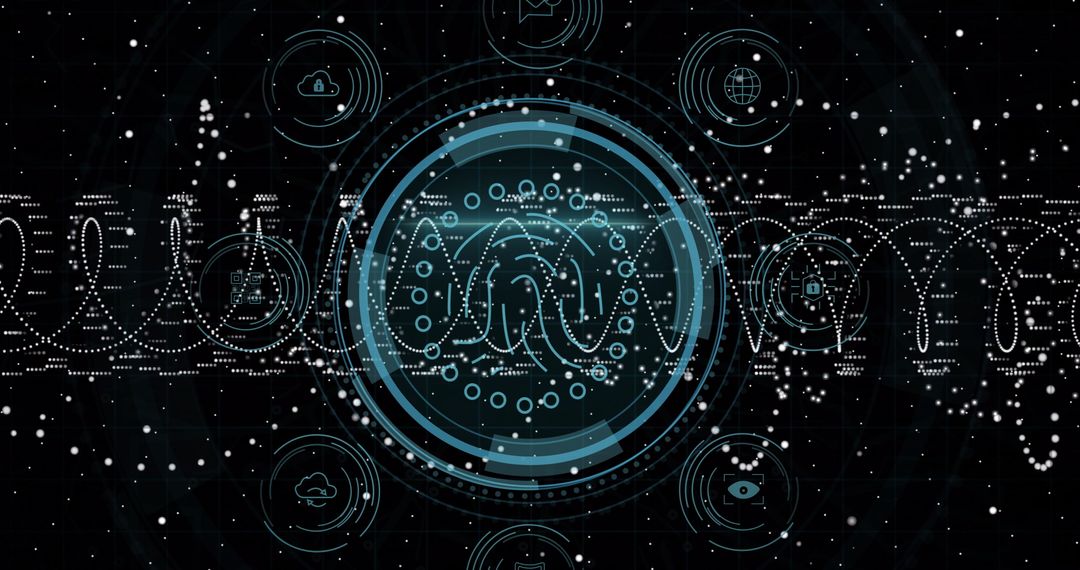 Futuristic HUD Interface in Digital Network Setting