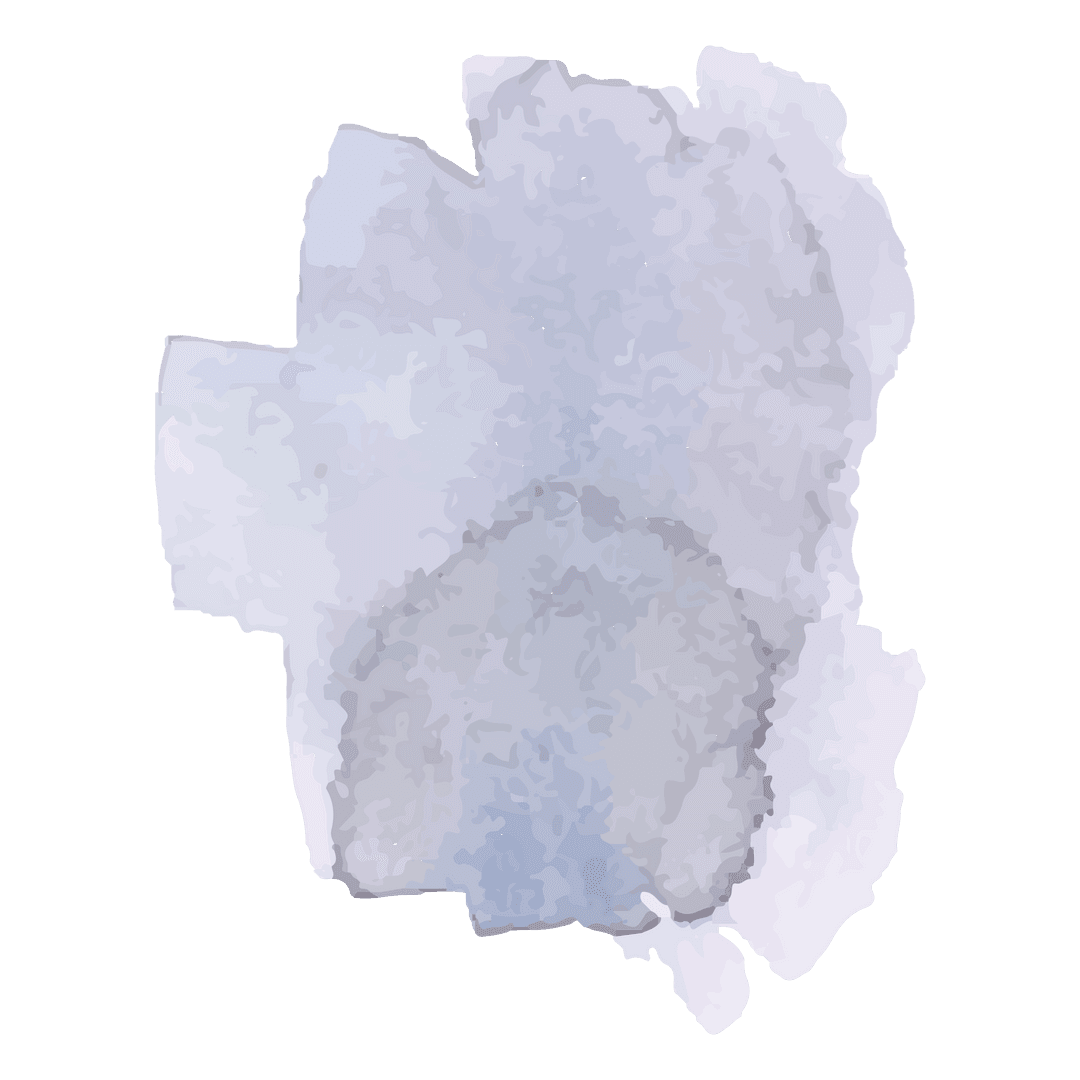 Abstract grayscale shape on transparent background