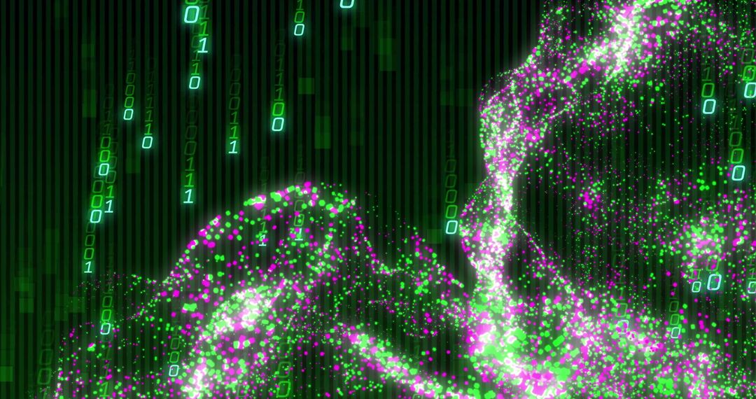 Abstract digital connection with binary code background