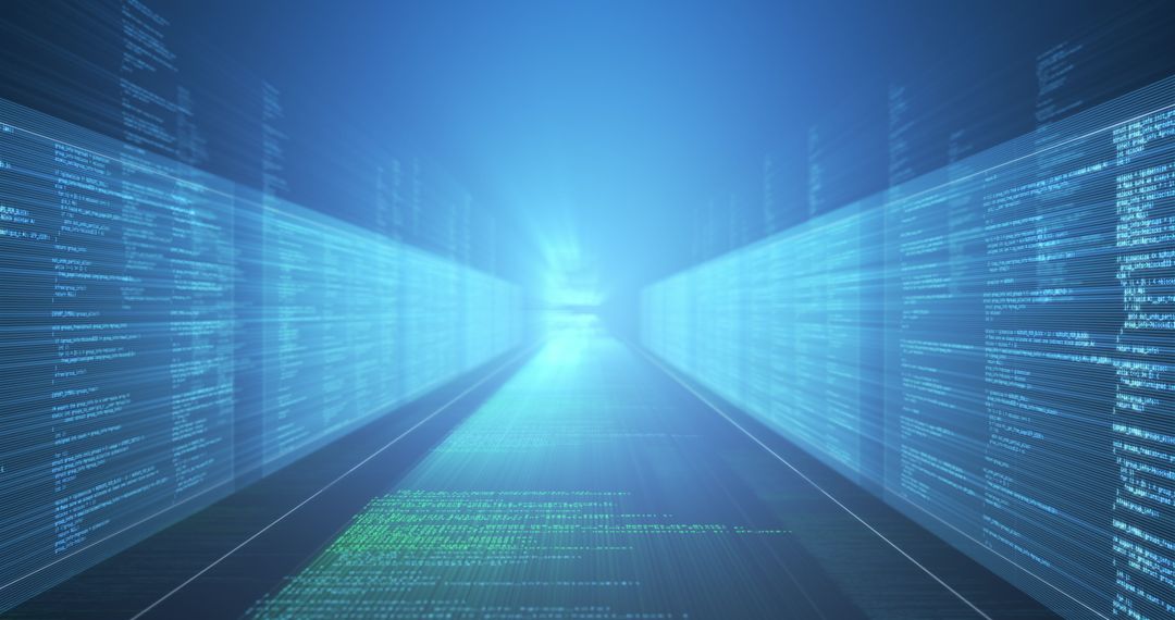 Digital Data Stream Flowing Through Network Interface