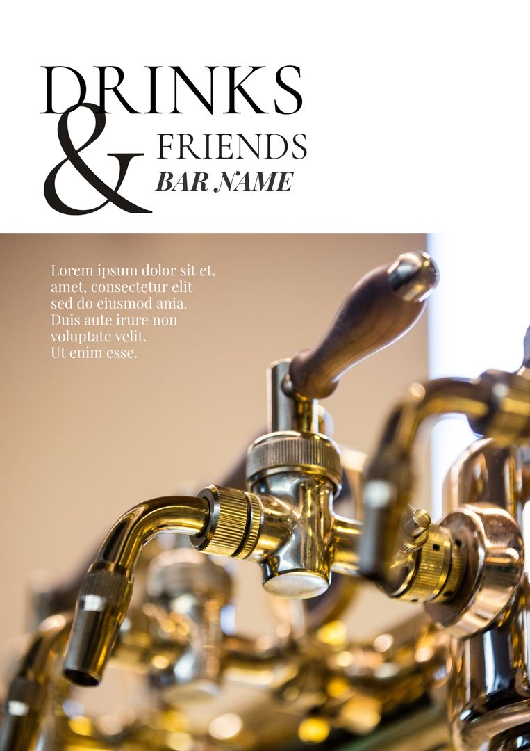 Shiny beer taps in upscale setting for elegant bar branding
