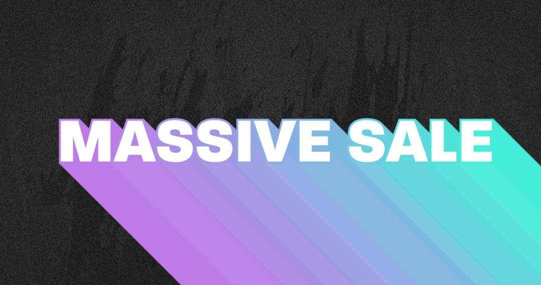 Retro Massive Sale Text with Rainbow Shadow Design