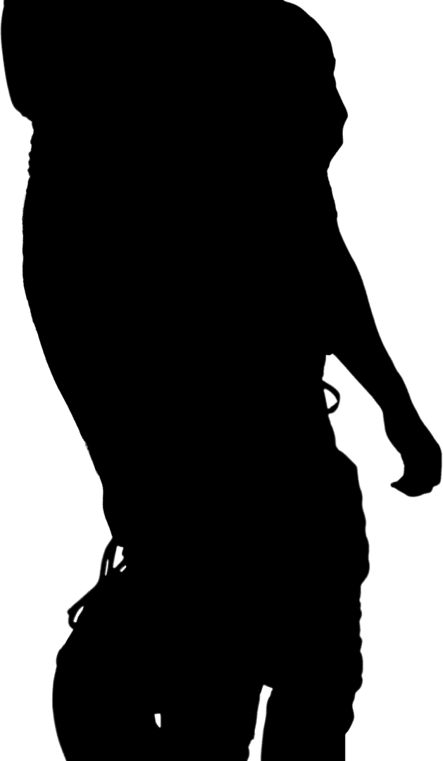 Transparent Silhouette of American Football Player Midsection