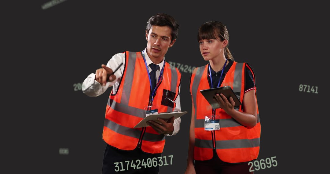 Engineers Reviewing Digital Interface on Tablet