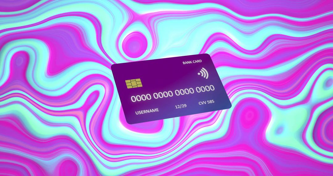 Credit Card on Vibrant Abstract Liquid Background - Free Images, Stock Photos and Pictures on Pikwizard.com