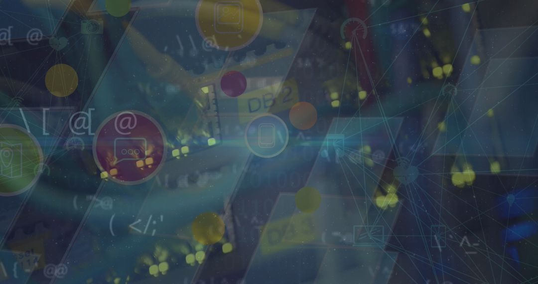 Digital Network with AI Elements in Technology Theme Background