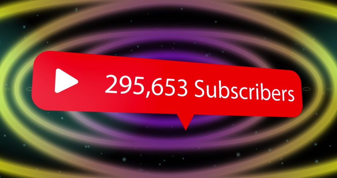 Dynamic Social Media Subscriber Count with Play Icon on Retro Digital Background