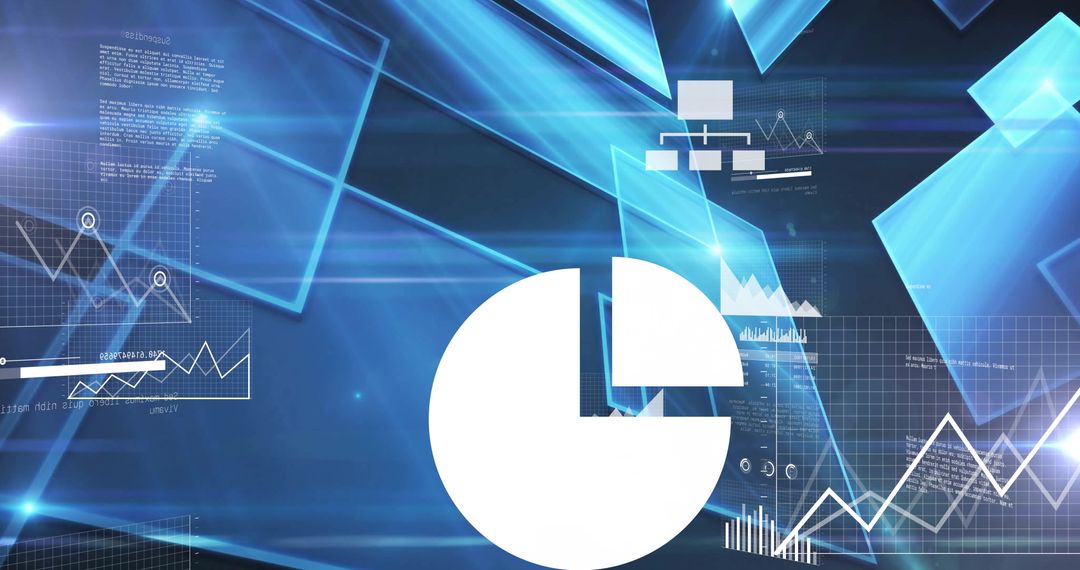 Abstract Digital Interface with Charts and Graphs