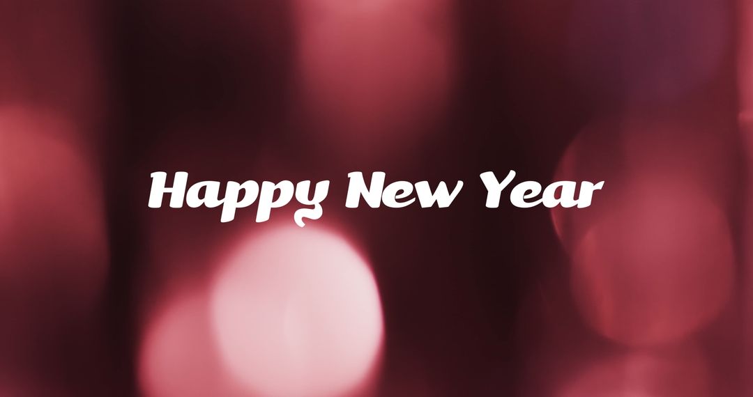 Happy New Year Text on Pink Bokeh Light Background