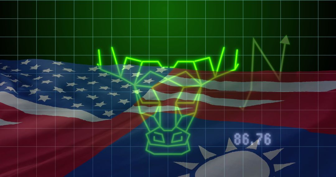 Financial Data Processing with US and Taiwan Flags Background - Free Images, Stock Photos and Pictures on Pikwizard.com