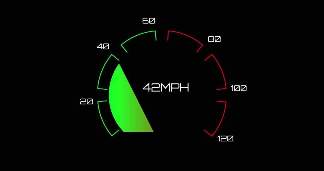 Digital Automotive Speedometer on Black Background