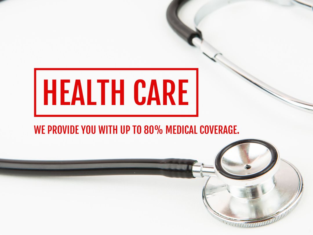 Medical Insurance Promotion with Stethoscope Highlighting Coverage
