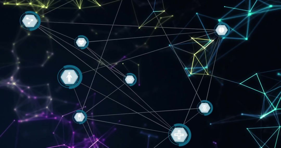 Futuristic Global Network with Digital Interface Icons