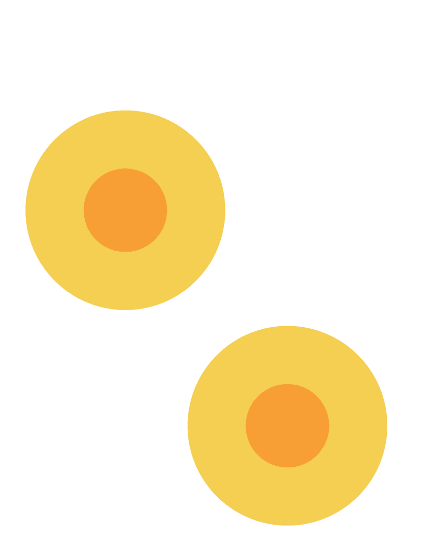 Transparent Geometric Illustration of Stylized Egg Halves