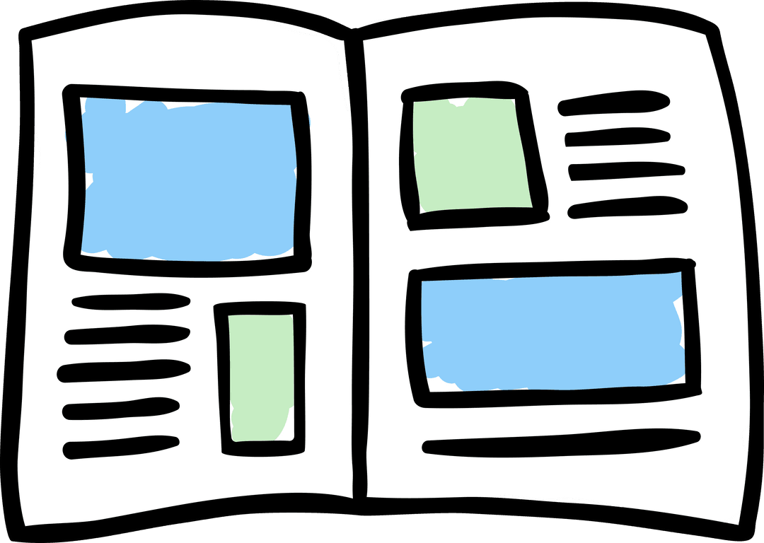 Illustrated Book on Transparent Background for Education Themes